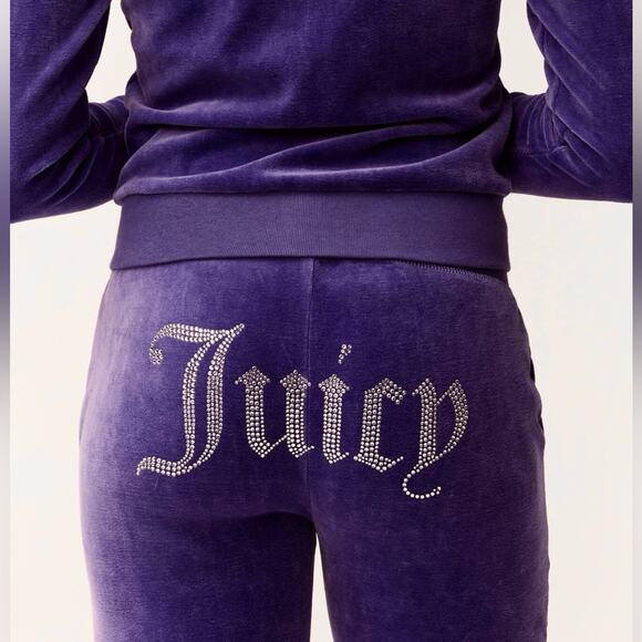Juicy Couture x Ganni Purple Velour Straight Leg Sweatpants S Y2K - Picture 11 of 11